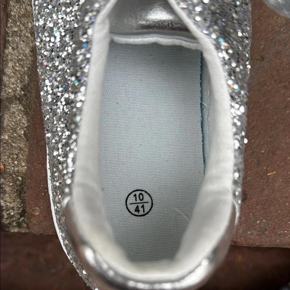 New Sparkling Silver Glitter Sneakers - Picture 8 of 8